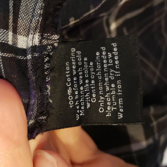 Rock & Republic Plaid Short Sleeve Button Down111 Top Shirt XL - Picture 4 of 5